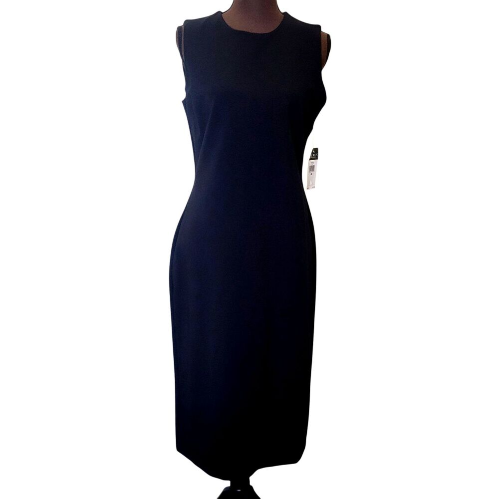 Lauren Ralph Lauren Women Size XL Black Pencil Dress Sleeveless Stretch